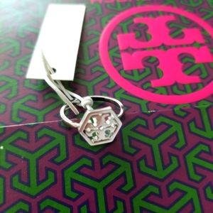 NWT Tory Burch Silver Delicate Hexagon Logo Ring Size 6